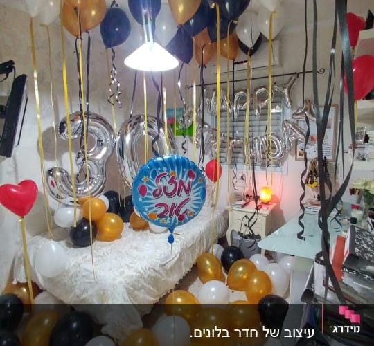 בלונים צבעוניים ועיצוב יום הולדת בחדר